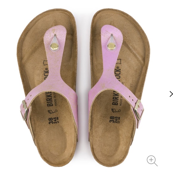 NWB Birkenstock Gizeh sandals in washed metallic pink - Picture 4 of 6